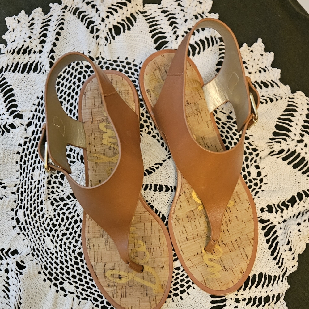 Sam Edelman Sandals with Gold Heels Womans sz 8.5